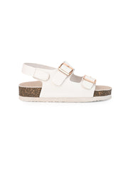 KIDS Open Toe Flats With Buckles WHITE 4502