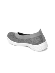 Women Grey Woven Design Slip-On Sneakers