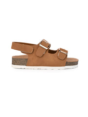 KIDS Open Toe Flats With Buckles TAN 4502