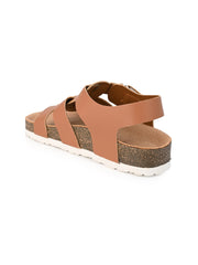 KIDS Open Toe Flats With Buckles TAN 4503
