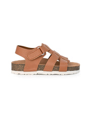 KIDS Open Toe Flats With Buckles TAN 4503