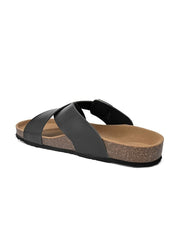 Women Black Open Toe Flats