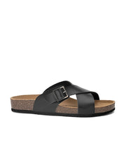 Women Black Open Toe Flats