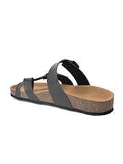Women Black & Brown Comfort Sandals