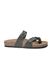 Women Black & Brown Comfort Sandals