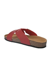 Women Red & Brown Comfort Sandals