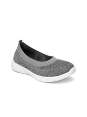 Women Grey Woven Design Slip-On Sneakers