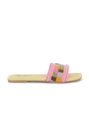 Women Floral Crochet Tape Sliders