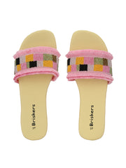 Women Floral Crochet Tape Sliders