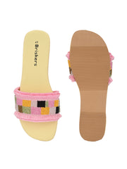 Women Floral Crochet Tape Sliders