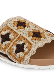 Women Floral Crochet Tape Sliders