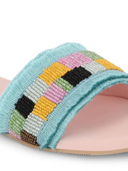 Women Floral Crochet Tape Sliders