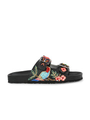 Women Floral Hand Embroided  Sliders