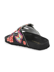 Women Floral Hand Embroided  Sliders