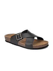 Women Black Open Toe Flats