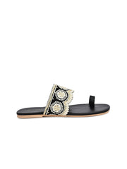 Embroidered Ethnic One Toe Flats