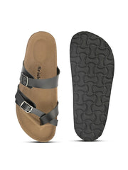Women Black & Brown Comfort Sandals