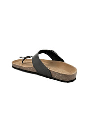 Women Black T-Strap Flats