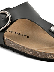 Women Black T-Strap Flats